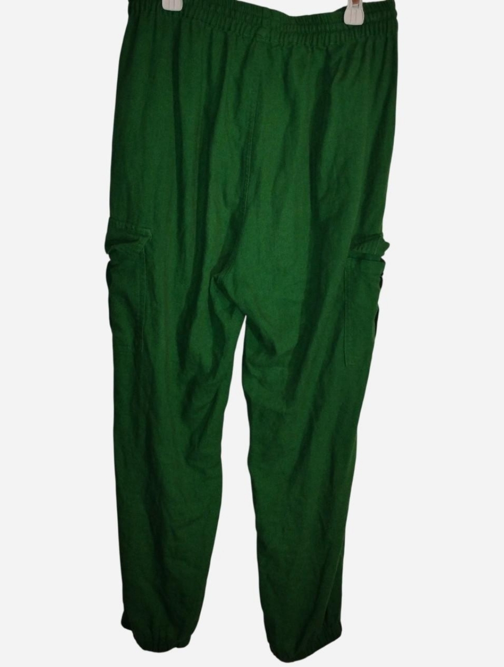 Love Tree Kelly Green Cargo Jogger Pants Size Large - Linen Blend Style - Picture 2 of 5